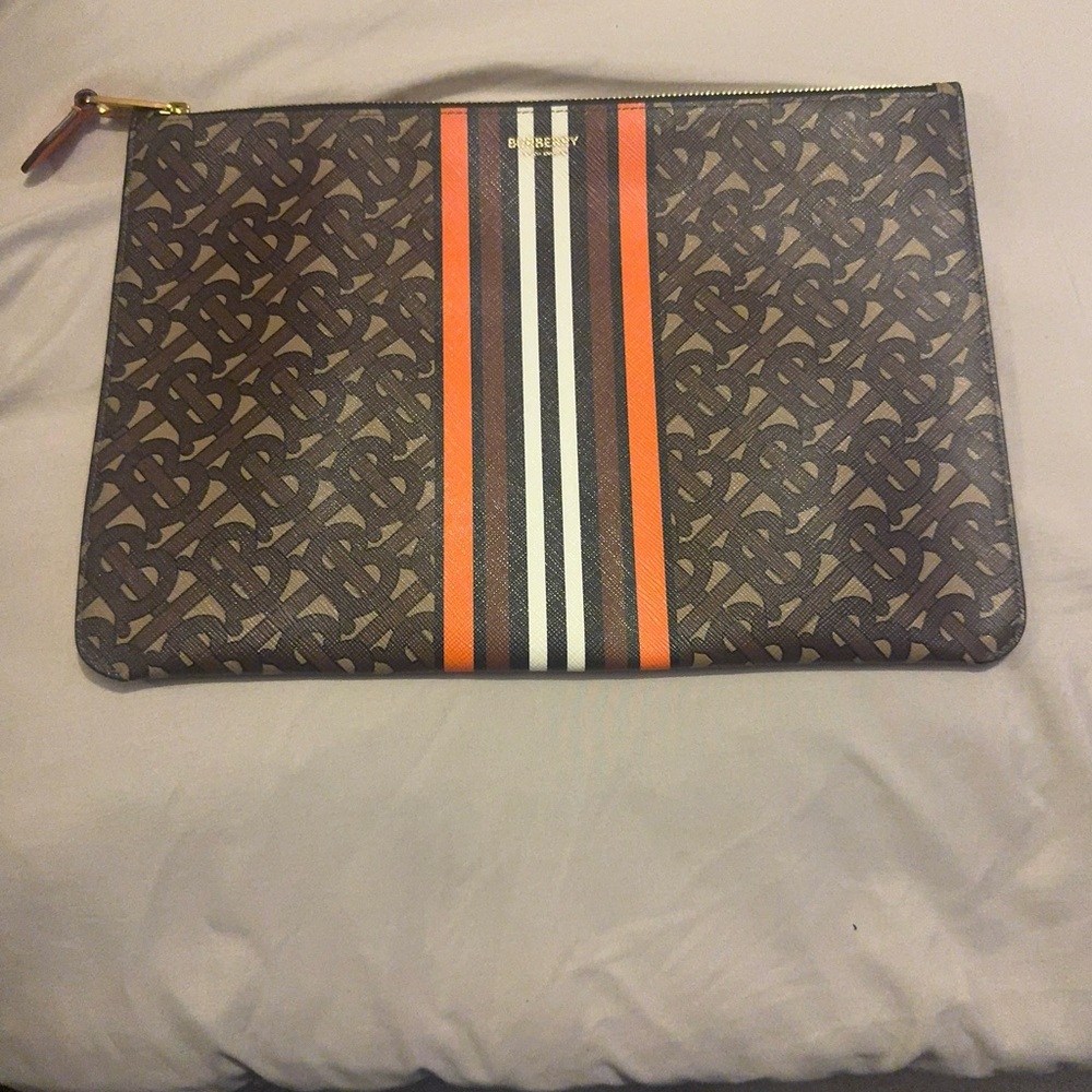 Burberry Brown and Orange Oversized Clutch